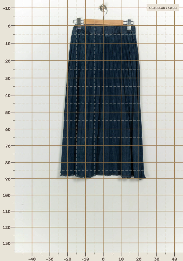 Jupe Plissée Bleue - Taille M/38 de la marque La Fée Maraboutée | PARAD125759 - Vendu par Paradigme - Image 4