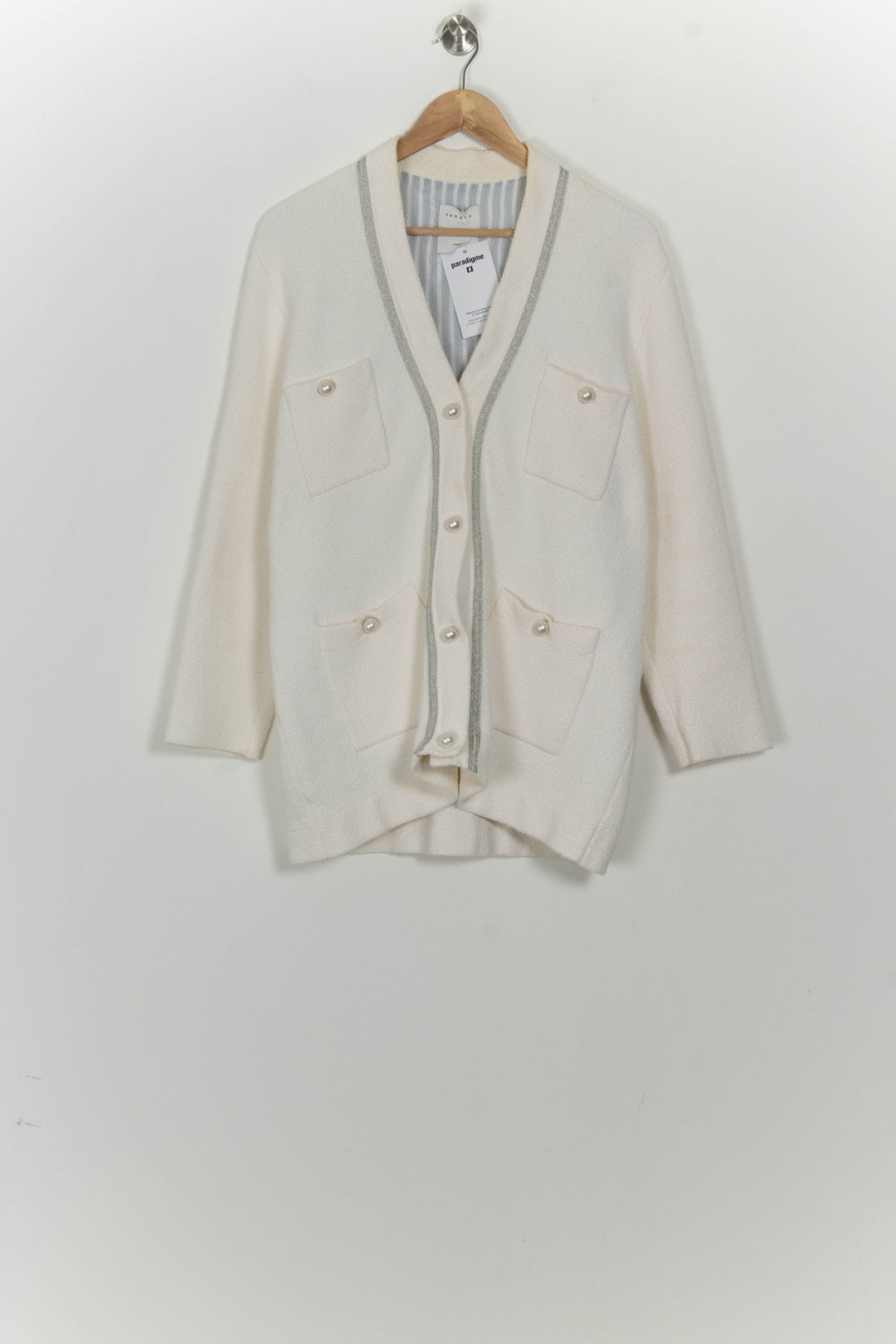 Gilet Blanc - Taille M/38 de la marque Sandro | PARAD125760 - Vendu par Paradigme - Image 2