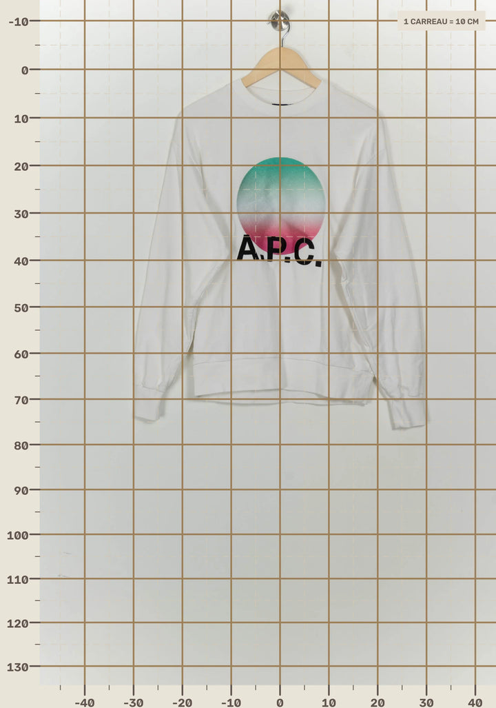 Sweat Blanc - Taille XS/34 de la marque A.P.C. | PARAD125778 - Vendu par Paradigme - Image 4