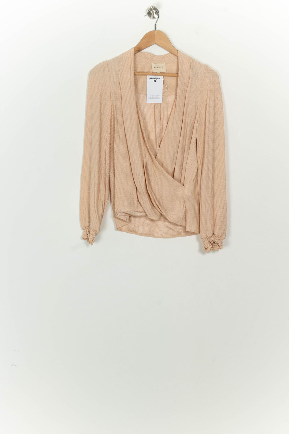 Blouse Portefeuille Rose - Taille S/36 de la marque Sézane | PARAD125781 - Vendu par Paradigme - Image 2