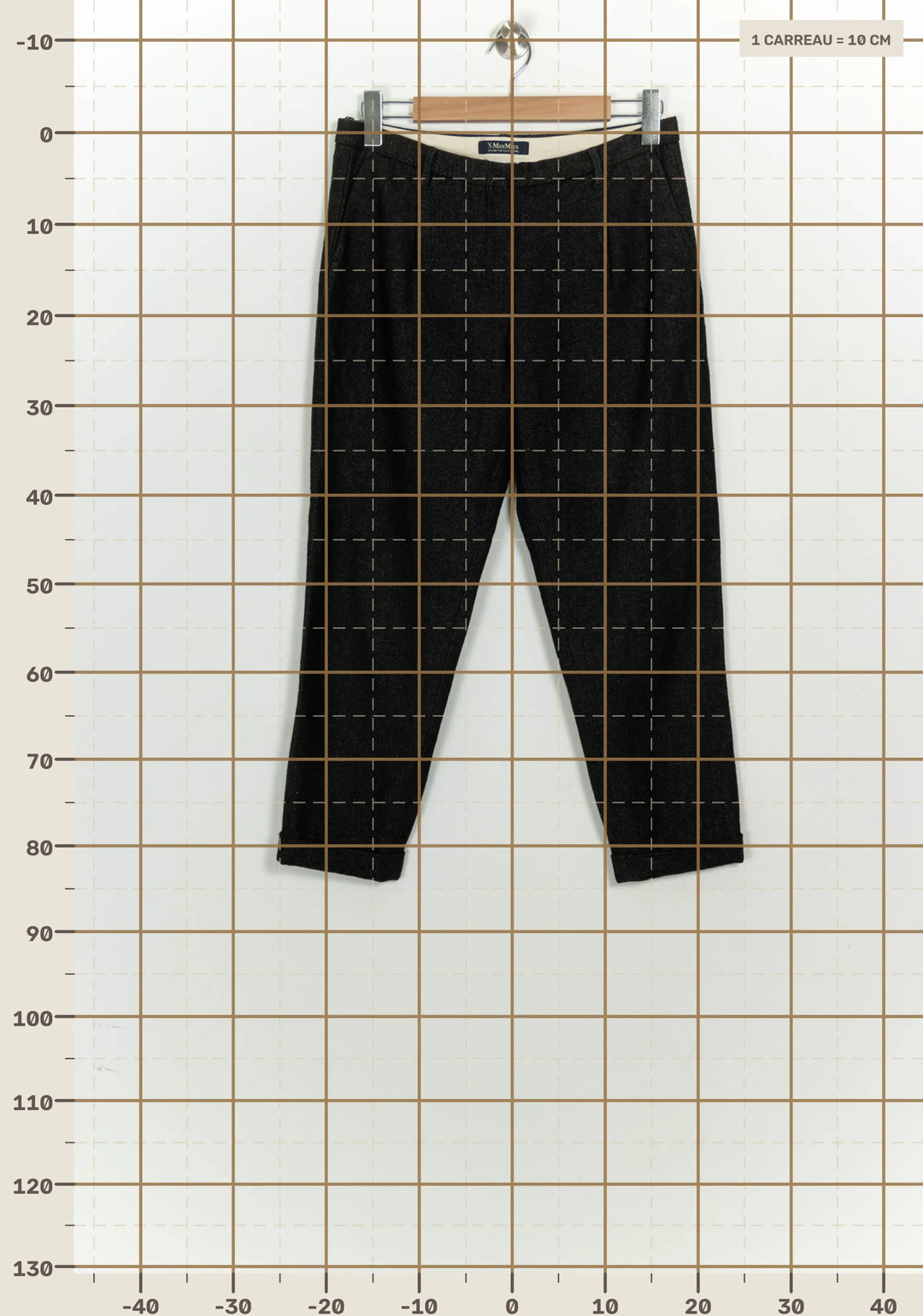 Pantalon De Costume Gris Foncé - Taille L/40 de la marque Max Mara | PARAD125782 - Vendu par Paradigme - Image 4