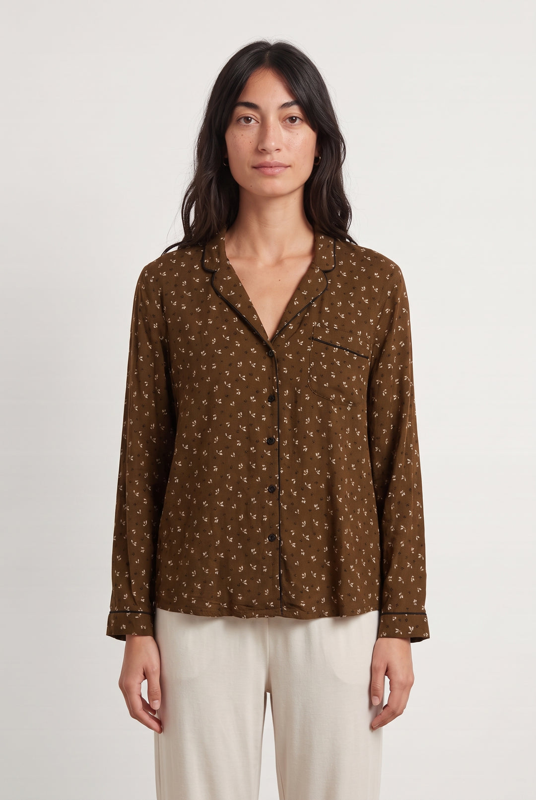 Chemise Marron - Taille S/36 de la marque Des petits hauts | PARAD125785 - Vendu par Paradigme - Image 1