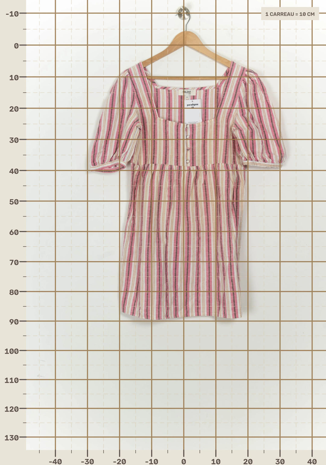 Robe Courte Rose et Blanche - Taille S/36 de la marque Balzac Paris | PARAD125787 - Vendu par Paradigme - Image 4