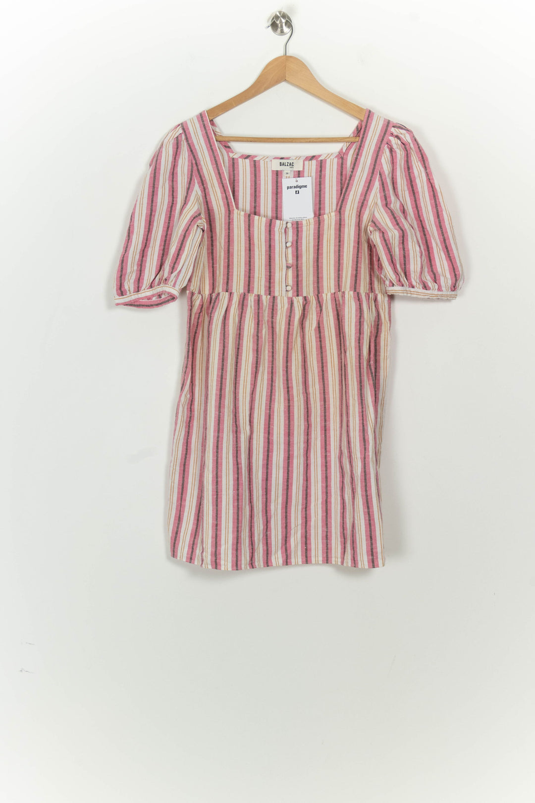 Robe Courte Rose et Blanche - Taille S/36 de la marque Balzac Paris | PARAD125787 - Vendu par Paradigme - Image 2
