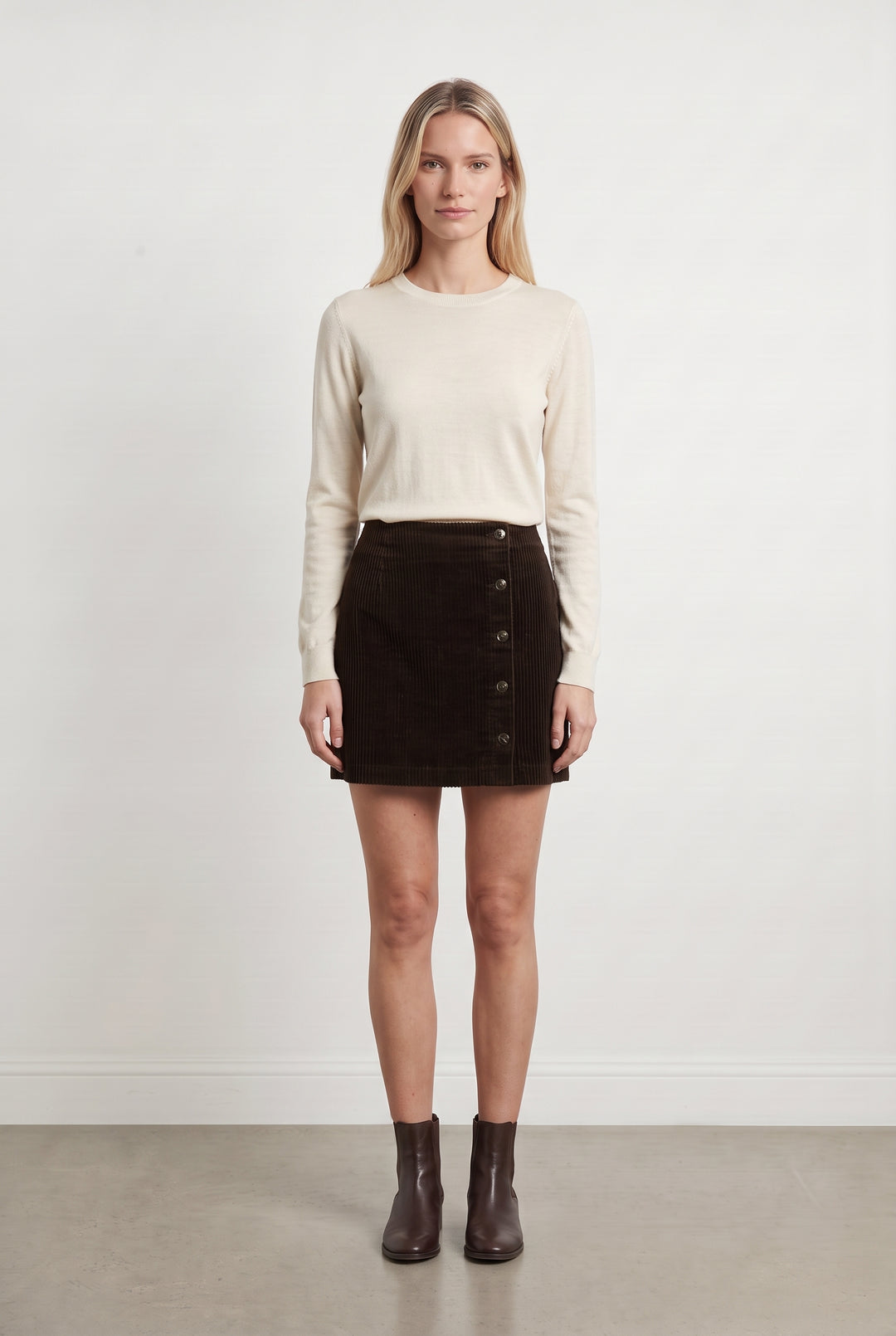 Jupe Courte Marron Foncé - Taille S/36 de la marque Des petits hauts | PARAD125789 - Vendu par Paradigme - Image 1
