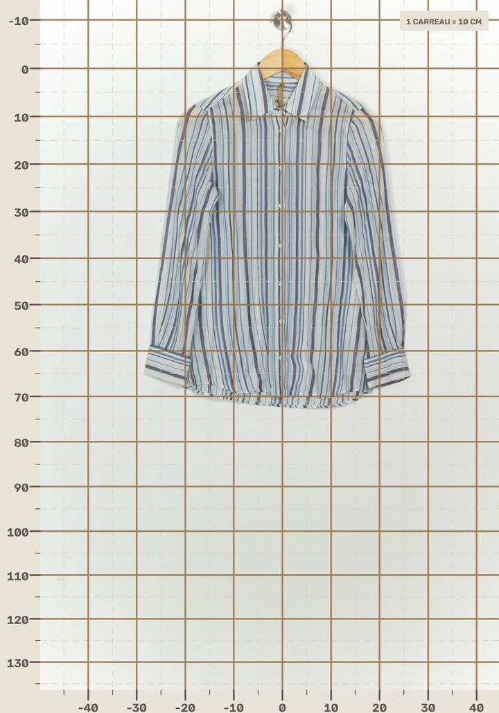 Chemise Rayée Bleue et Blanche - Taille XS/34 de la marque Diega | PARAD125796 - Vendu par Paradigme - Image 4