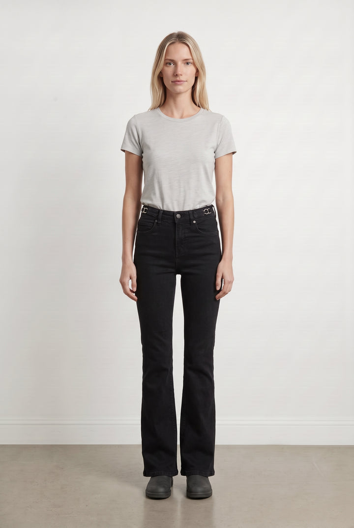 Jean Évasé Noir - Taille XS/34 de la marque Maje | PARAD125800 - Vendu par Paradigme - Image 1