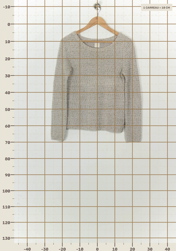Pull Beige et Gris - Taille S/36 de la marque Des petits hauts | PARAD125811 - Vendu par Paradigme - Image 4