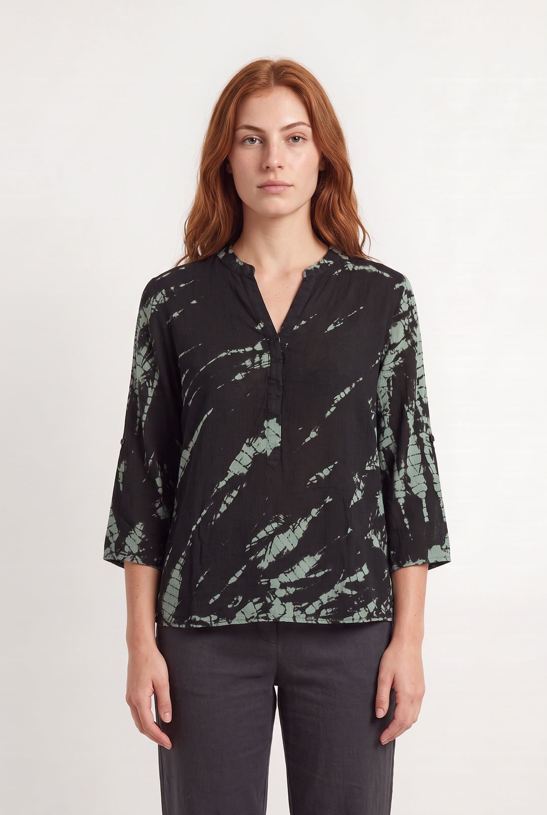 Chemise Noire et Verte - Taille S/36 de la marque Sud express | PARAD125815 - Vendu par Paradigme - Image 1