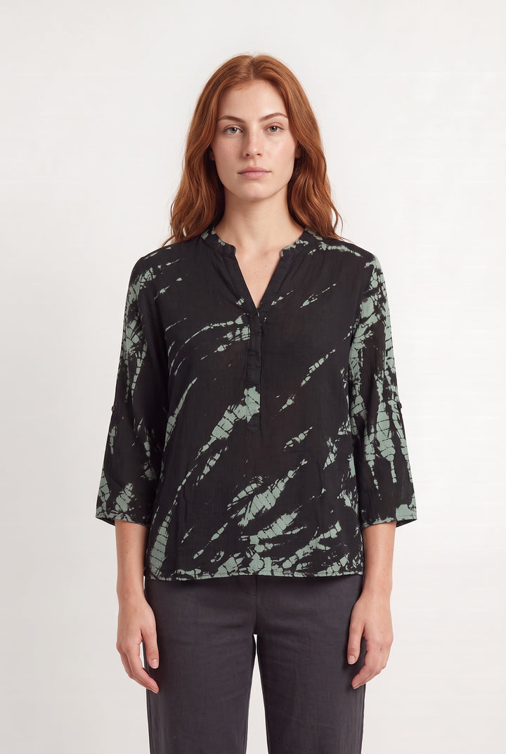 Chemise Noire et Verte - Taille S/36 de la marque Sud express | PARAD125815 - Vendu par Paradigme - Image 1