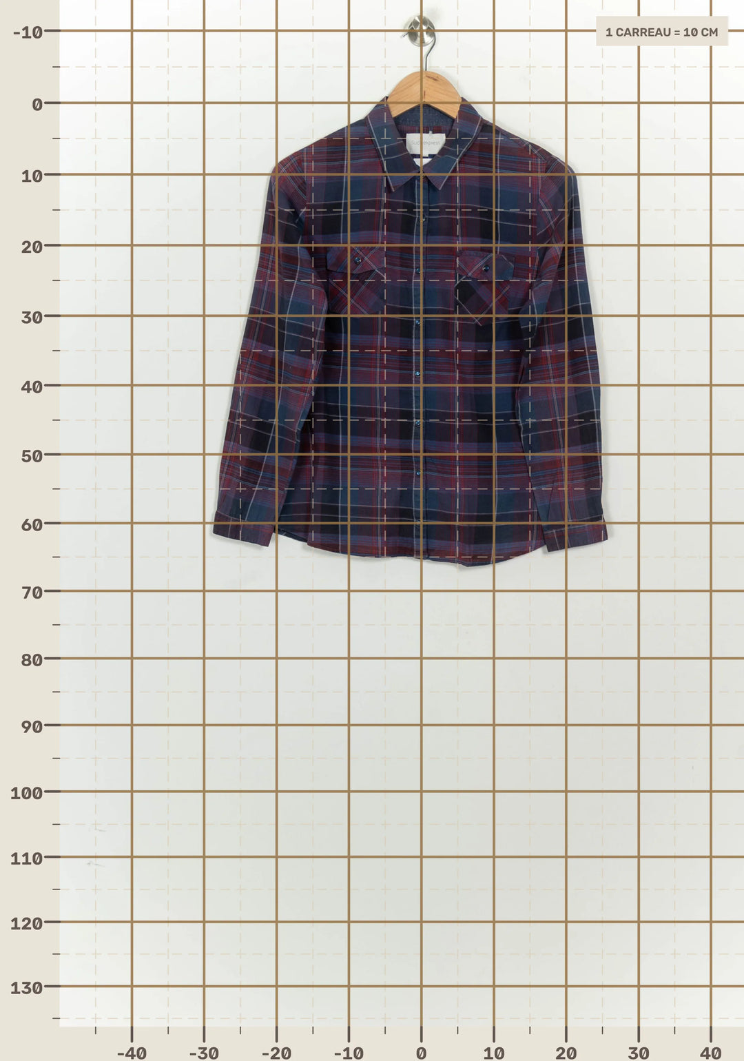 Chemise Bleue et Rouge - Taille M/38 de la marque Sud express | PARAD125817 - Vendu par Paradigme - Image 4