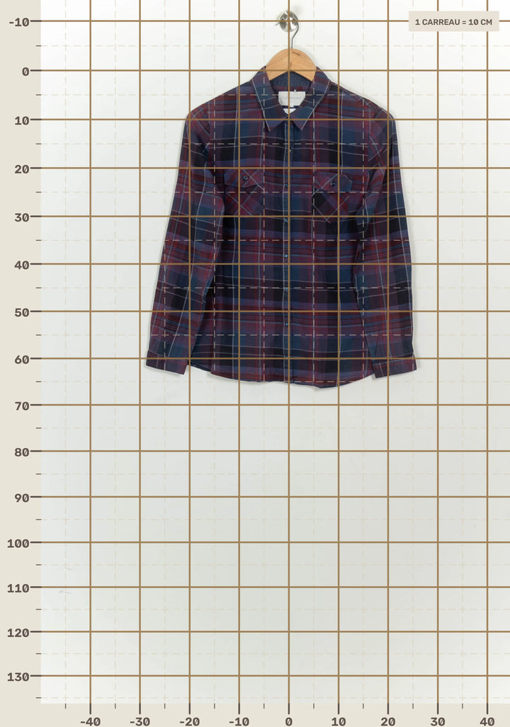 Chemise Bleue et Rouge - Taille M/38 de la marque Sud express | PARAD125817 - Vendu par Paradigme - Image 4