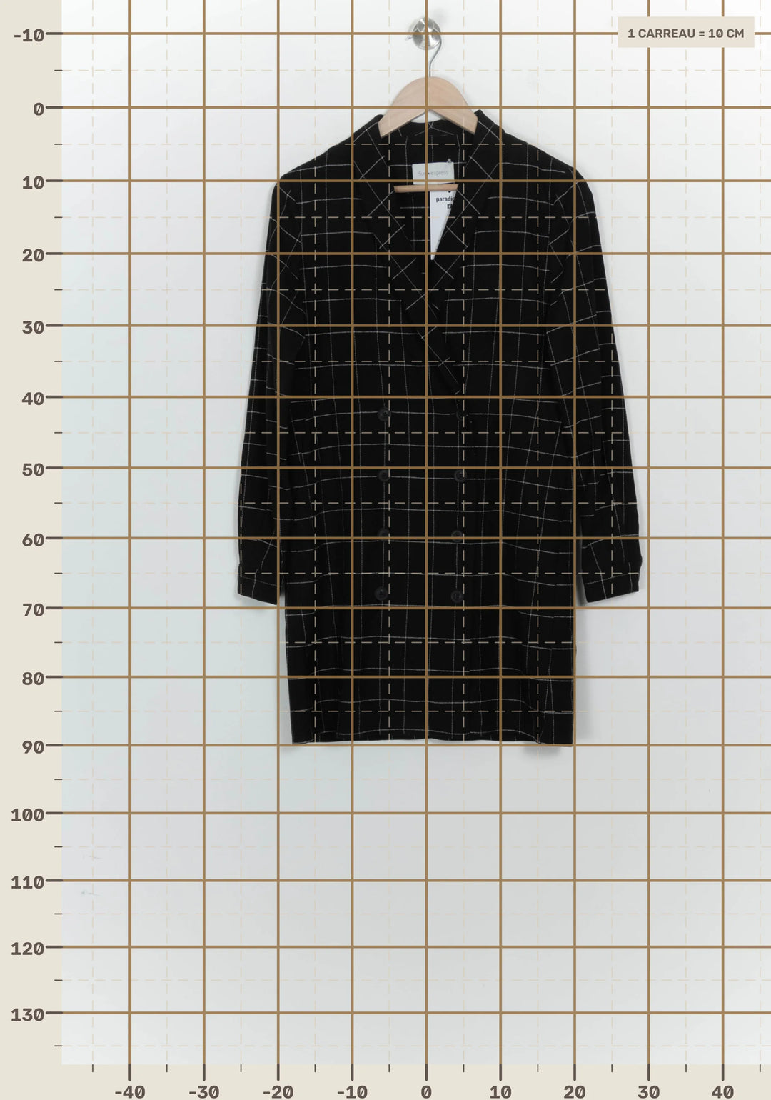 Manteau Long Noir et Blanc - Taille S/36 de la marque Sud express | PARAD125819 - Vendu par Paradigme - Image 4