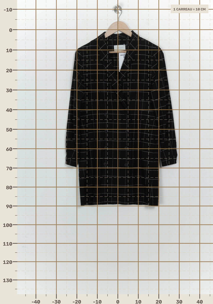 Manteau Long Noir et Blanc - Taille S/36 de la marque Sud express | PARAD125819 - Vendu par Paradigme - Image 4
