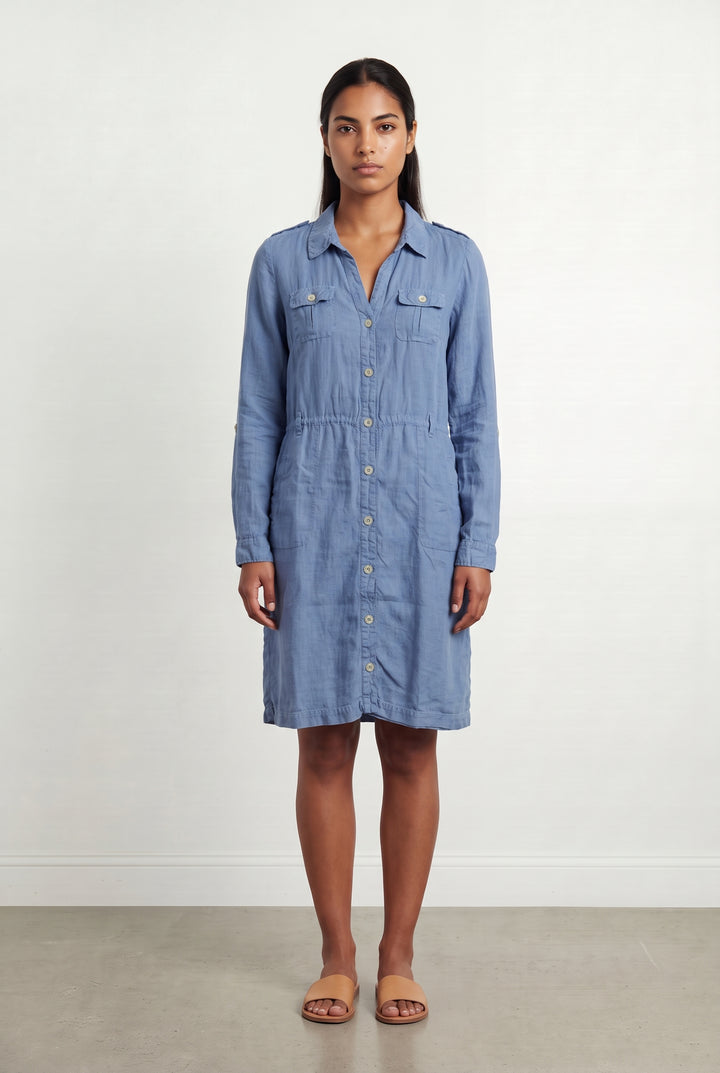 Robe Chemise Midi Bleue - Taille L/40 de la marque Caroll | PARAD125821 - Vendu par Paradigme - Image 1