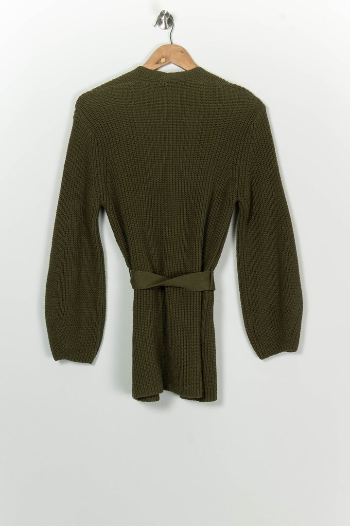 Gilet long vert kaki - Taille S/36 de la marque La Fée Maraboutée | PARAD125828 - Vendu par Paradigme - Image 5
