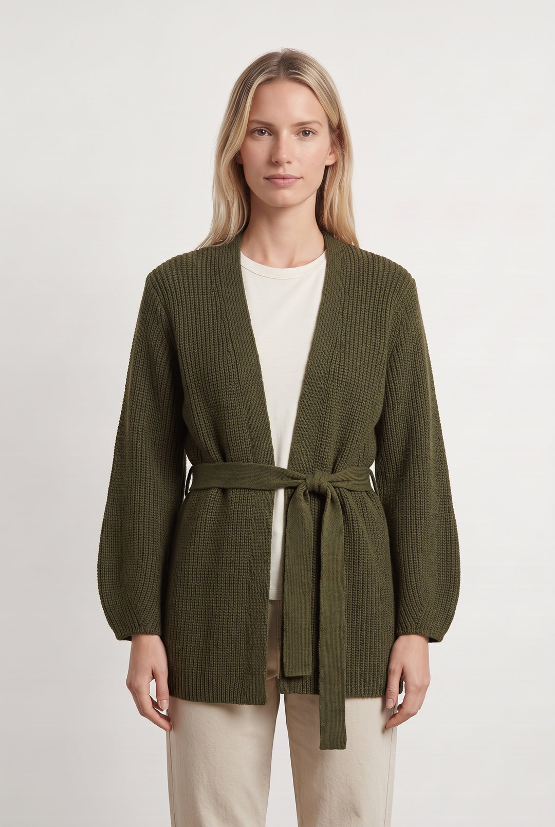 Gilet long vert kaki - Taille S/36 de la marque La Fée Maraboutée | PARAD125828 - Vendu par Paradigme - Image 1