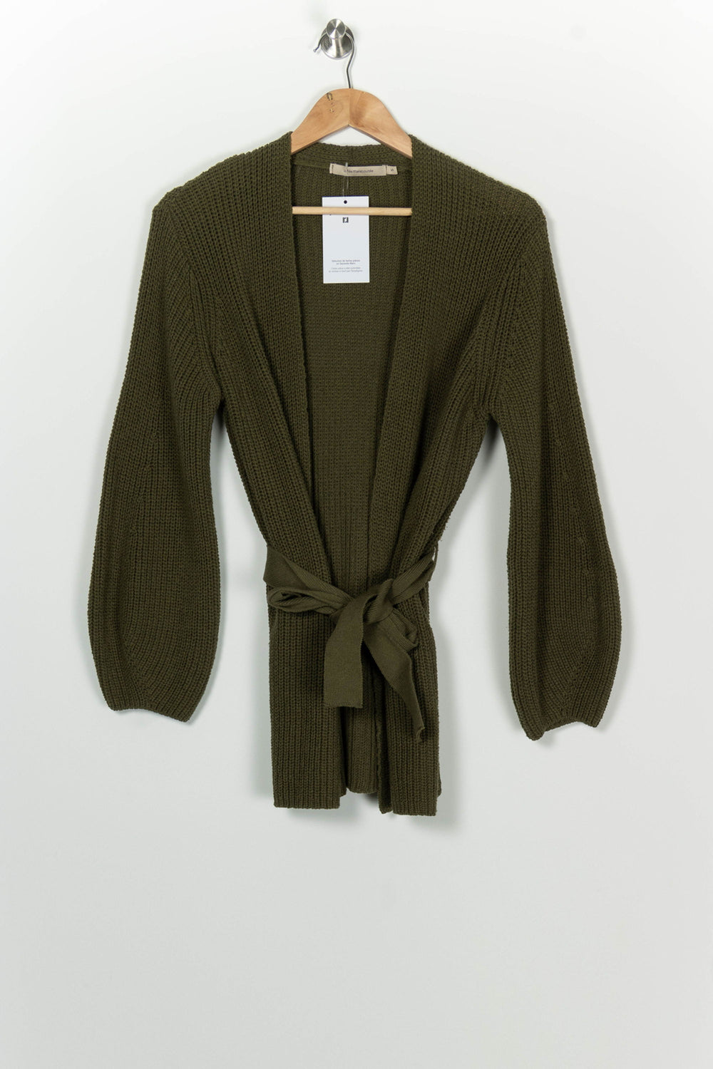 Gilet long vert kaki - Taille S/36 de la marque La Fée Maraboutée | PARAD125828 - Vendu par Paradigme - Image 2