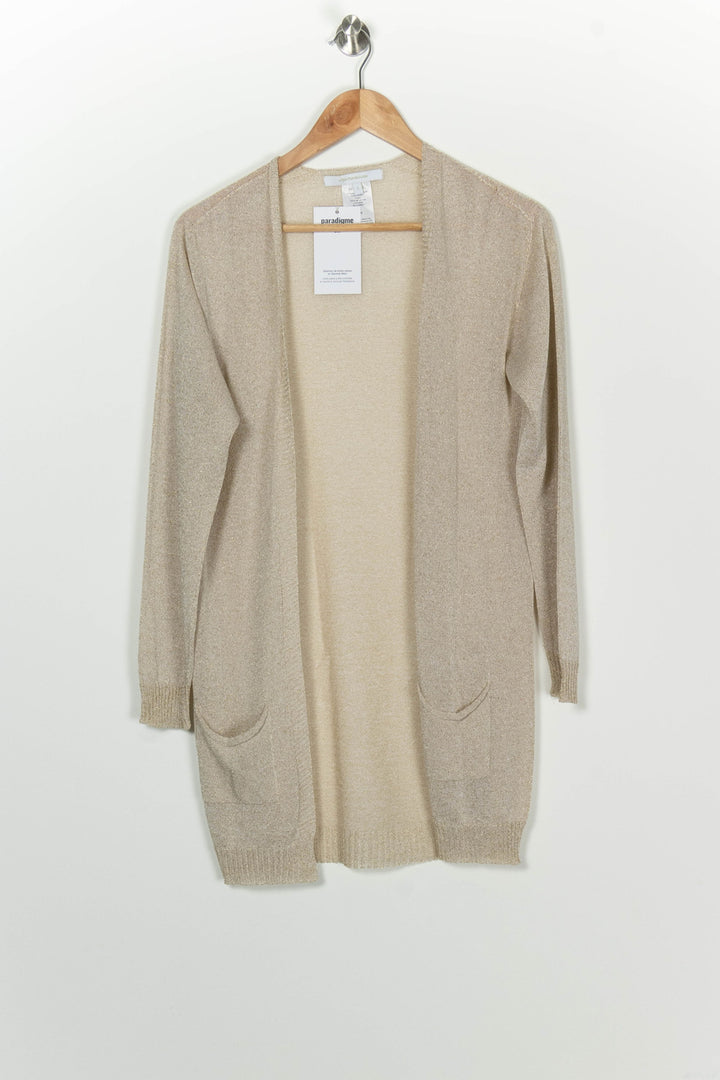 Gilet Long Doré - Taille S/36 de la marque La Fée Maraboutée | PARAD125829 - Vendu par Paradigme - Image 2