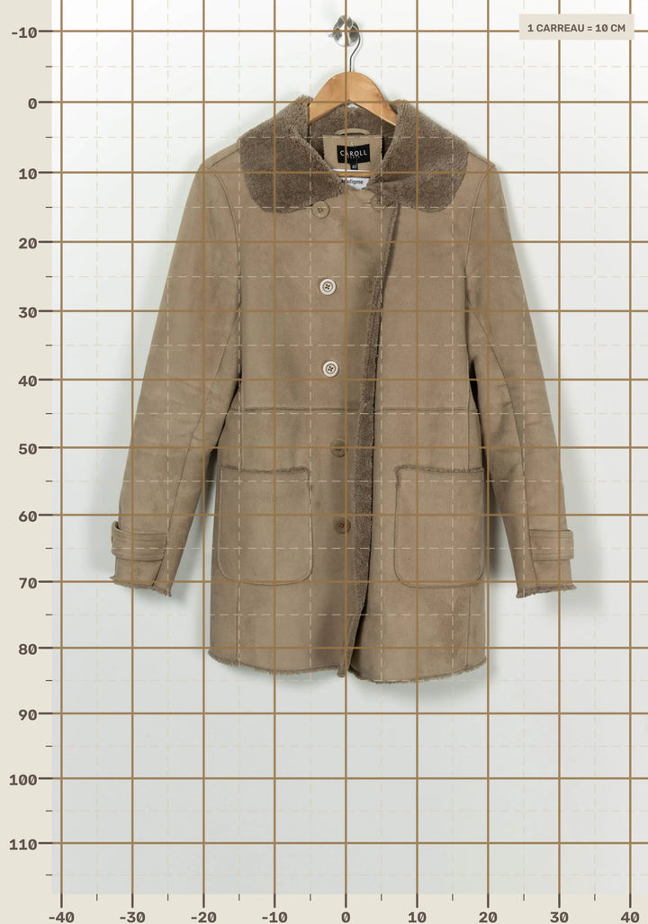 Manteau Beige - Taille L/40 de la marque Caroll | PARAD125831 - Vendu par Paradigme - Image 4