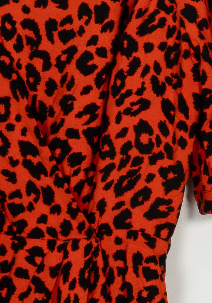 Robe Midi Orange et Noire - Taille S/36 de la marque The Kooples | PARAD125841 - Vendu par Paradigme - Image 3