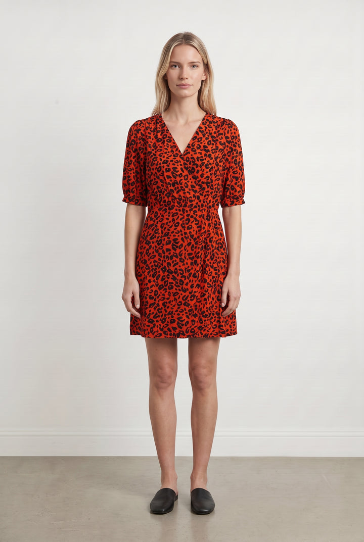 Robe Midi Orange et Noire - Taille S/36 de la marque The Kooples | PARAD125841 - Vendu par Paradigme - Image 1