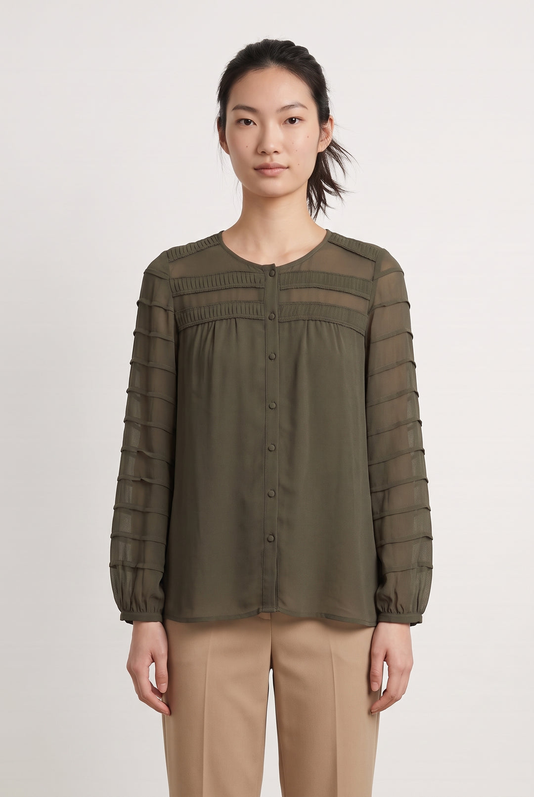 Chemise Verte Kaki - Taille M/38 de la marque Gerard Darel | PARAD125845 - Vendu par Paradigme - Image 1