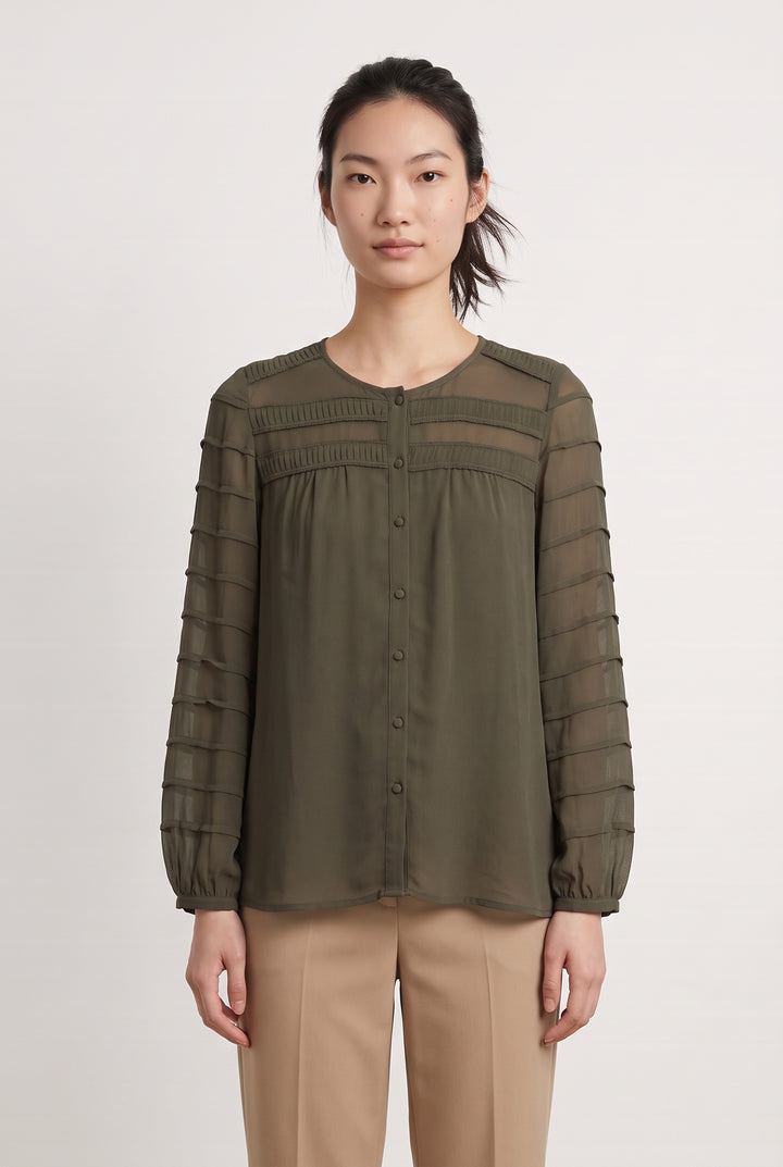 Chemise Verte Kaki - Taille M/38 de la marque Gerard Darel | PARAD125845 - Vendu par Paradigme - Image 1