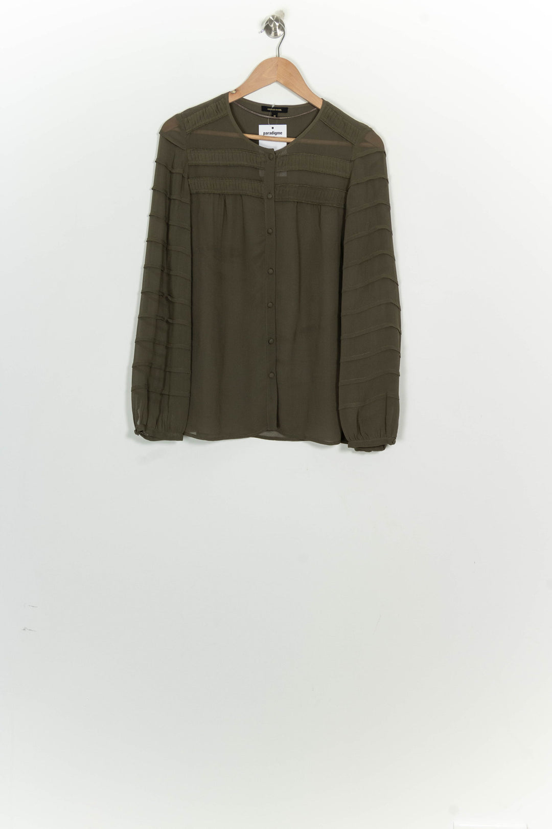 Chemise Verte Kaki - Taille M/38 de la marque Gerard Darel | PARAD125845 - Vendu par Paradigme - Image 2