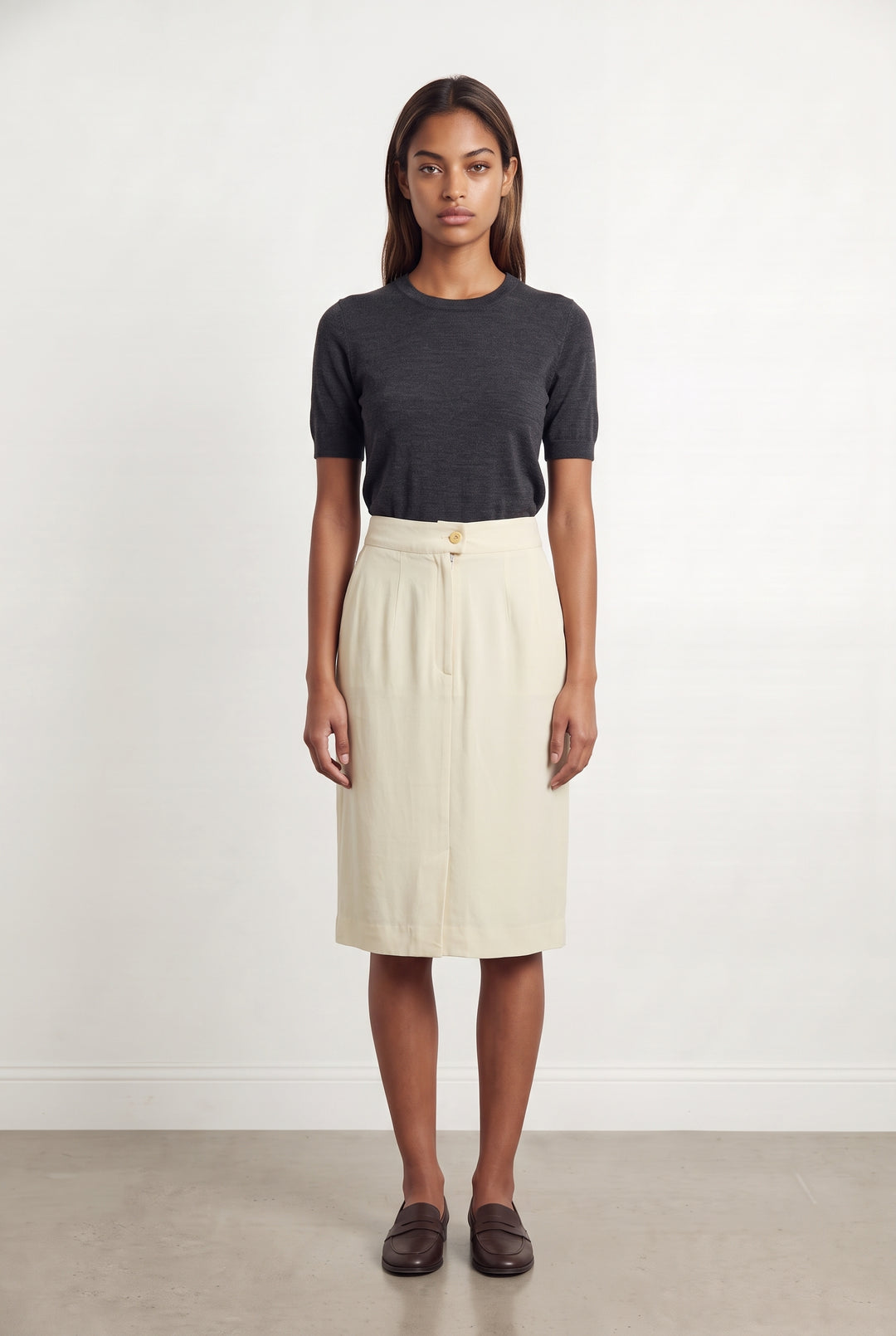 Jupe Midi Beige - Taille XS/34 de la marque Max Mara | PARAD125847 - Vendu par Paradigme - Image 1