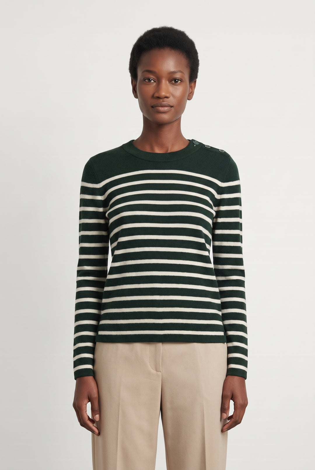 Pull Vert et Écru - Taille M/38 de la marque Comptoir des Cotonniers | PARAD125853 - Vendu par Paradigme - Image 1