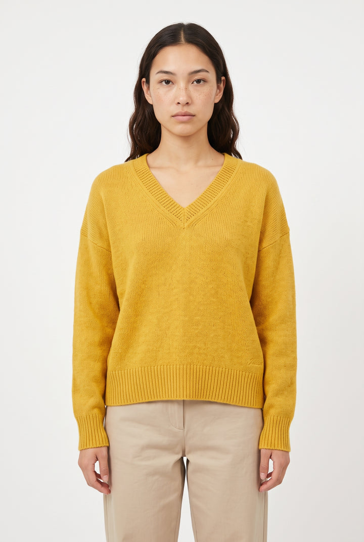 Pull Col V Jaune - Taille M/38 de la marque Comptoir des Cotonniers | PARAD125855 - Vendu par Paradigme - Image 1
