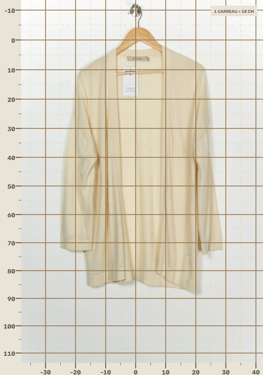 Gilet Long Beige - Taille M/38 de la marque La Fée Maraboutée | PARAD125866 - Vendu par Paradigme - Image 4