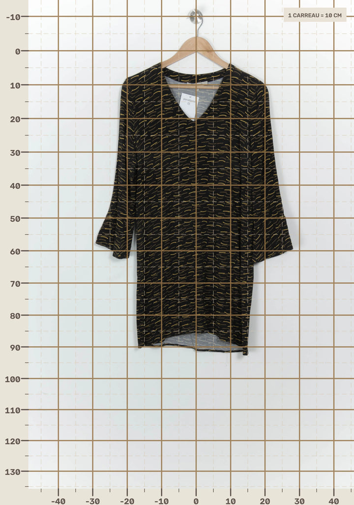 Robe Noire et Dorée - Taille L/40 de la marque La Fée Maraboutée | PARAD125872 - Vendu par Paradigme - Image 4