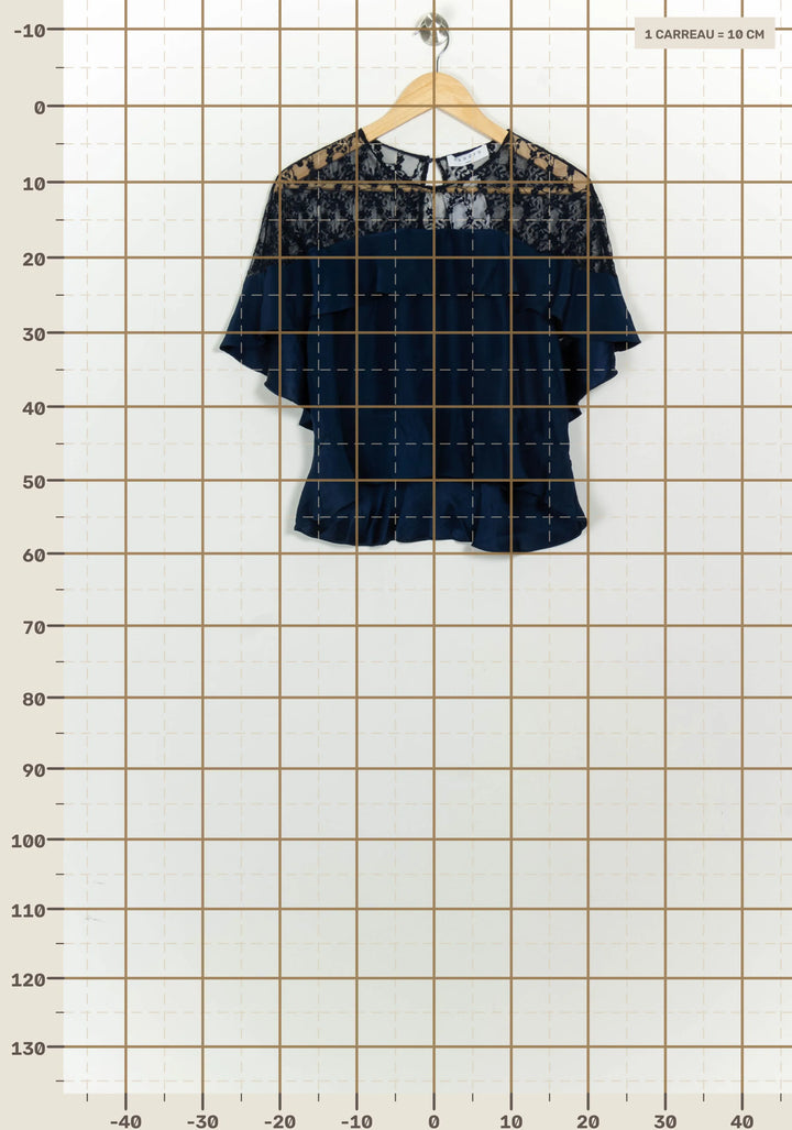 Blouse Bleu Marine et Noire - Taille L/40 de la marque Sandro | PARAD125875 - Vendu par Paradigme - Image 4