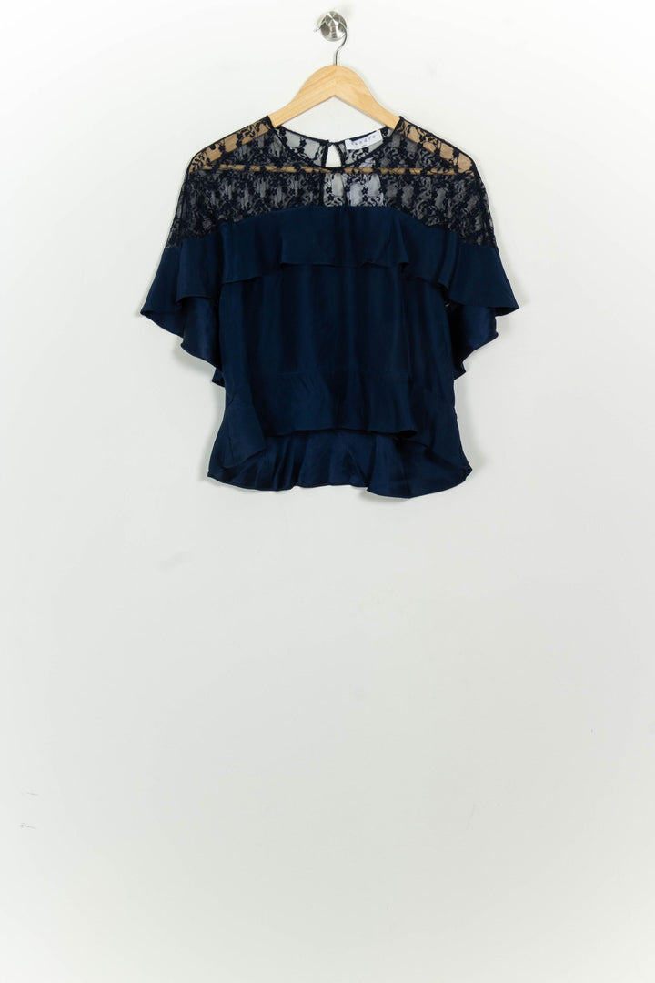 Blouse Bleu Marine et Noire - Taille L/40 de la marque Sandro | PARAD125875 - Vendu par Paradigme - Image 2