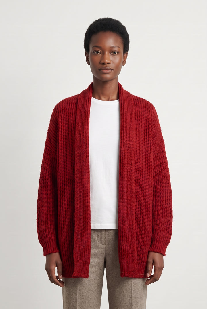Gilet Long Rouge - Taille M/38 de la marque La Fée Maraboutée | PARAD125877 - Vendu par Paradigme - Image 1