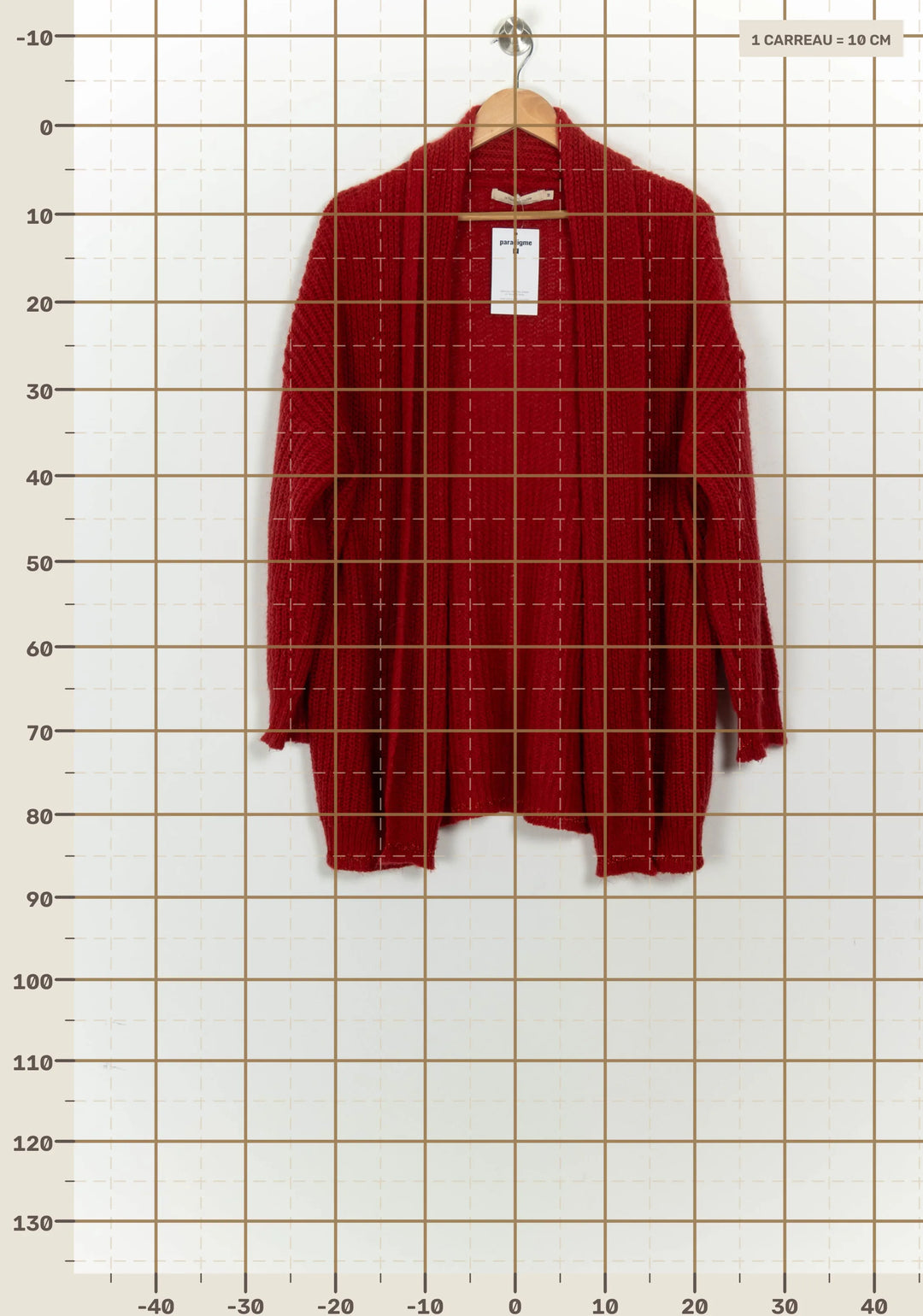Gilet Long Rouge - Taille M/38 de la marque La Fée Maraboutée | PARAD125877 - Vendu par Paradigme - Image 4