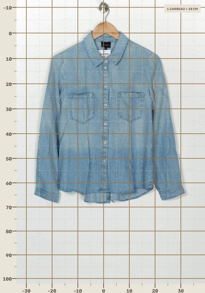 Chemise En Jean Bleu Clair - Taille M/38 de la marque Bérénice | PARAD125982 - Vendu par Paradigme - Image 4
