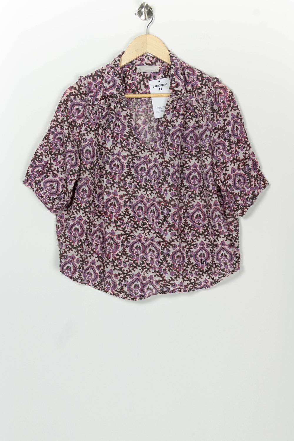 Blouse Violette et Noire - Taille M/38 de la marque Léon & Harper | PARAD125989 - Vendu par Paradigme - Image 2