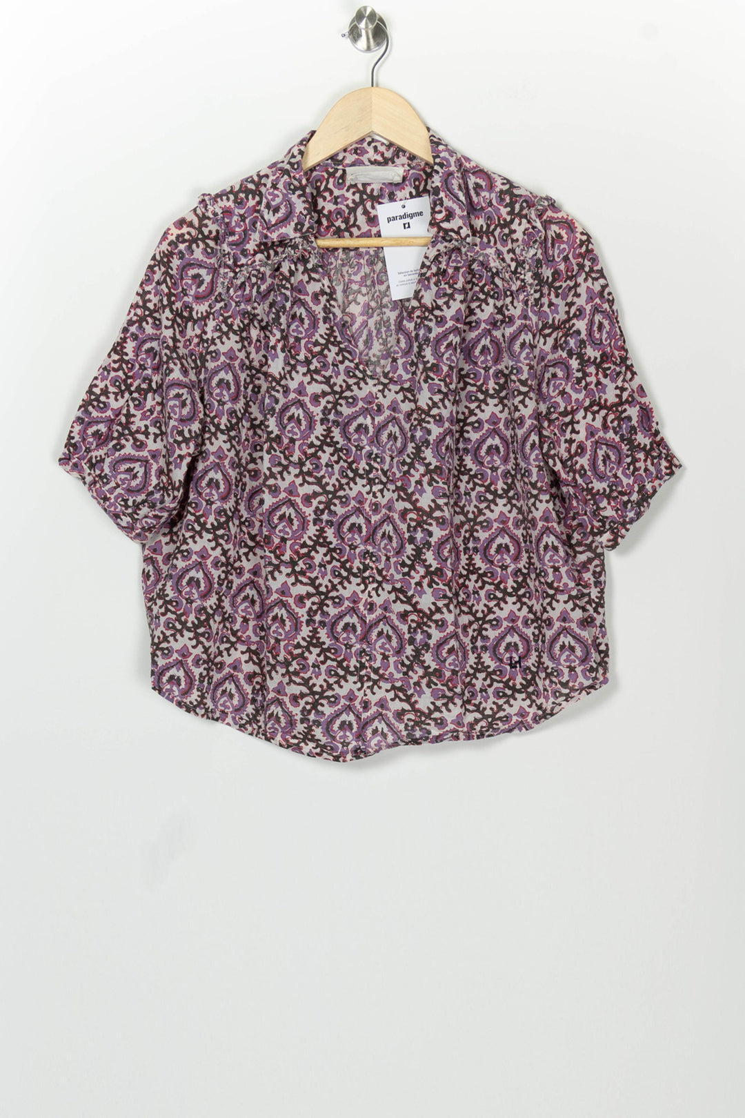 Blouse Violette et Noire - Taille M/38 de la marque Léon &amp; Harper | PARAD125989 - Vendu par Paradigme - Image 2