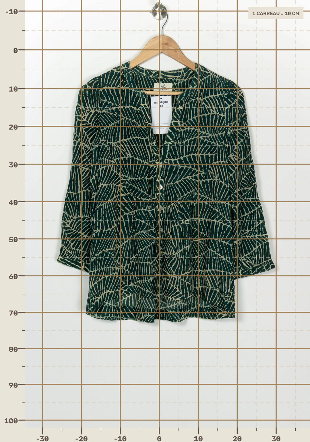 Tunique Verte et Beige - Taille S/36 de la marque Stella Forest | PARAD126005 - Vendu par Paradigme - Image 4