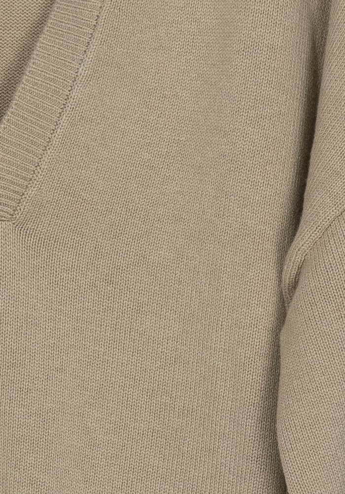 Pull à Col V Beige - Taille M/38 de la marque ba&amp;sh | PARAD126006 - Vendu par Paradigme - Image 3