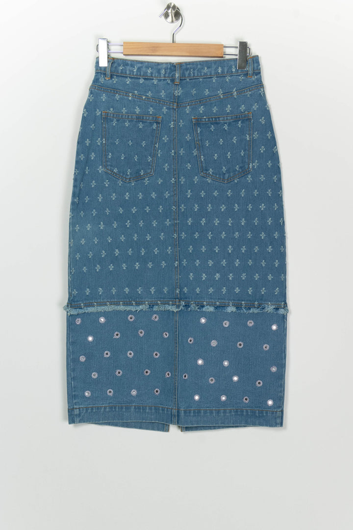 Jupe Midi En Jean Bleue - Taille M/38 de la marque Derhy | PARAD126007 - Vendu par Paradigme - Image 5