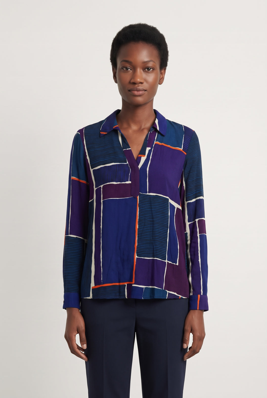 Chemise Bleue et Violette - Taille M/38 de la marque Caroll | PARAD126011 - Vendu par Paradigme - Image 1