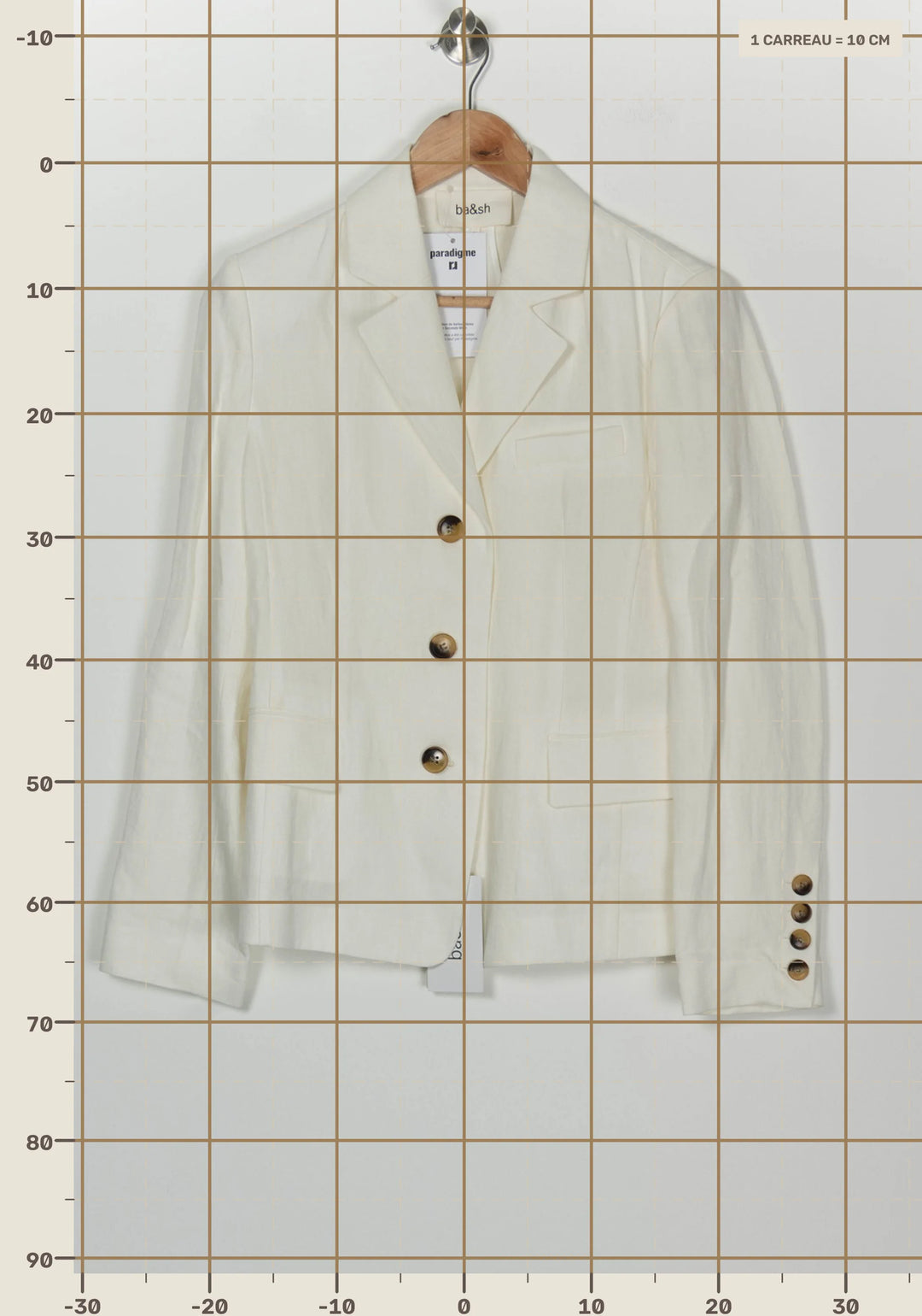 Blazer Beige - Taille S/36 de la marque ba&amp;sh | PARAD126014 - Vendu par Paradigme - Image 4