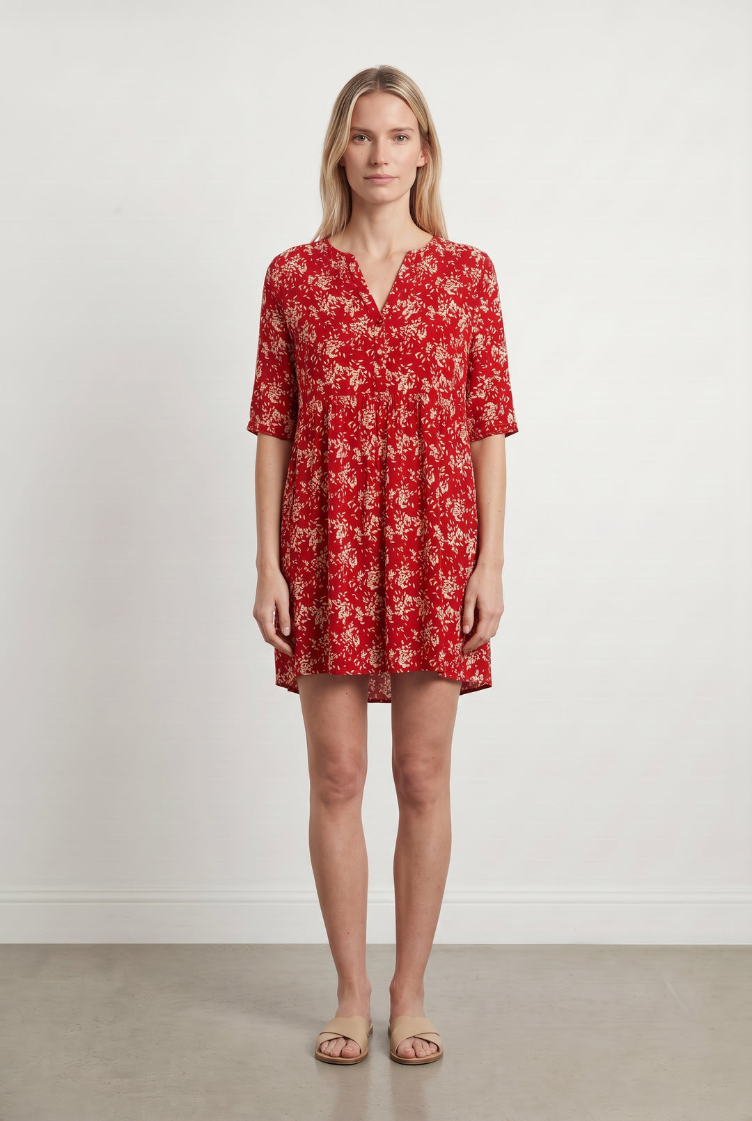 Robe Courte Rouge et Beige - Taille M/38 de la marque ba&amp;sh | PARAD126017 - Vendu par Paradigme - Image 1