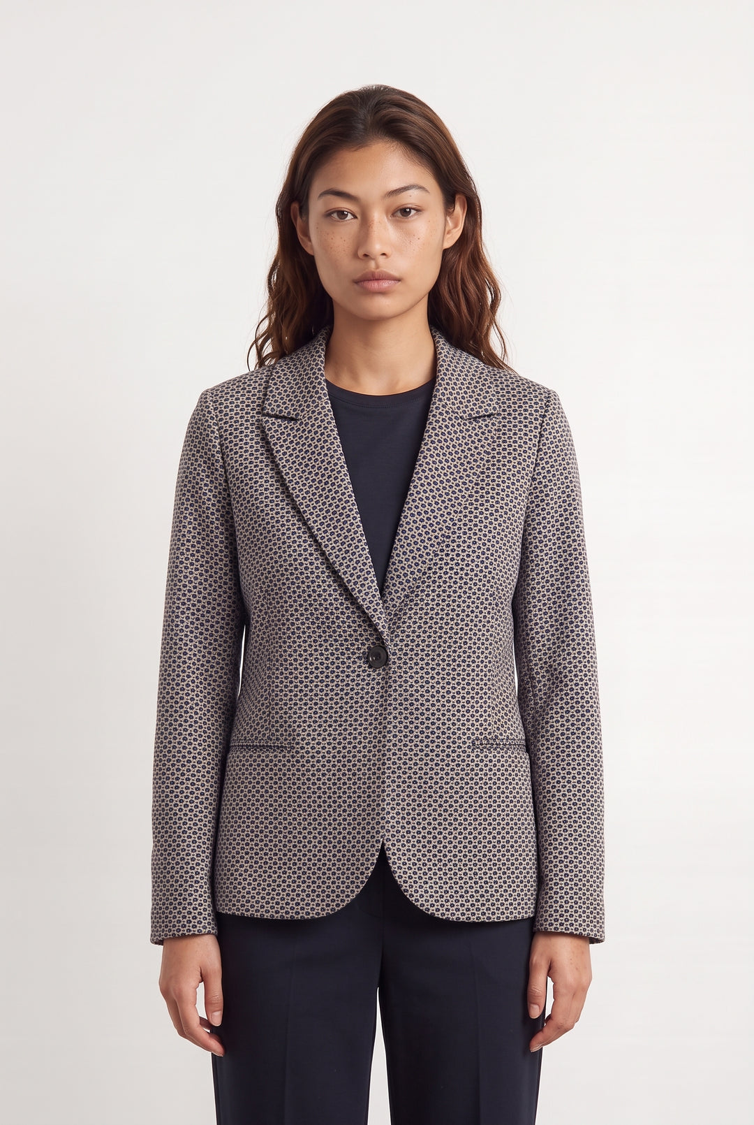 Veste Bleu Marine et Beige - Taille M/38 de la marque La Fée Maraboutée | PARAD126078 - Vendu par Paradigme - Image 1