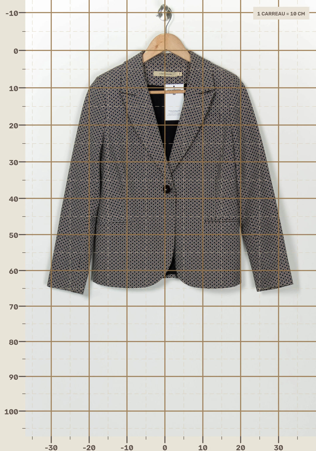Veste Bleu Marine et Beige - Taille M/38 de la marque La Fée Maraboutée | PARAD126078 - Vendu par Paradigme - Image 4