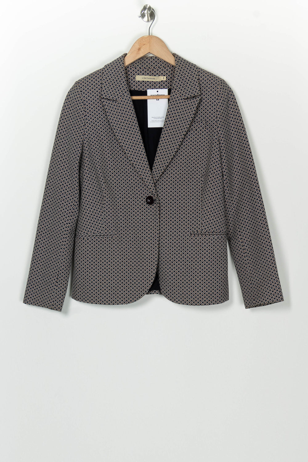 Veste Bleu Marine et Beige - Taille M/38 de la marque La Fée Maraboutée | PARAD126078 - Vendu par Paradigme - Image 2